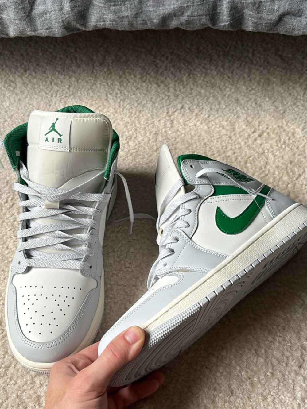 Air Jordan 1 Mid SE Grey/Green/White - Men’s Size 11